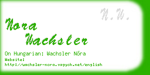 nora wachsler business card